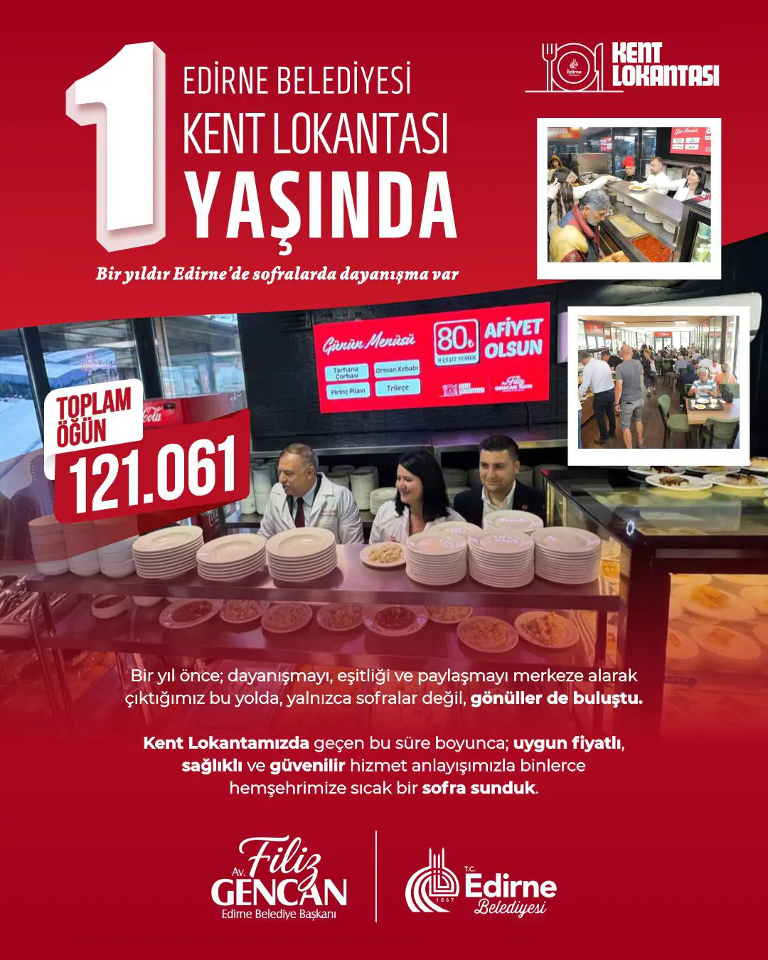 KENT LOKANTASI 1. YILINI TAMAMLADI: 121 BİNİN ÜZERİNDE ÖĞÜN DAYANIŞMAYLA PAYLAŞILDI